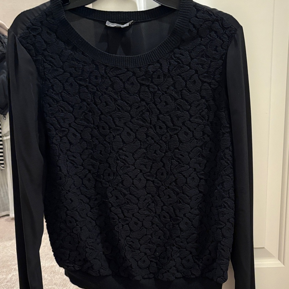 Vince Black Textured Women's Blouse